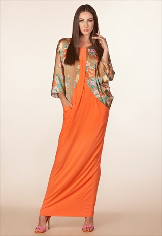 CAFTAN/ PEACH MAXI DRESS/ KAFTAN/ ABAYA/ ELEGANT DRESS