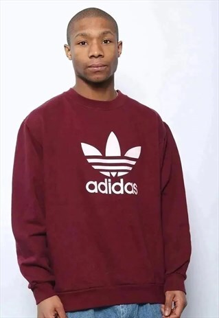 VINTAGE ADIDAS PRINT LOGO SWEATSHIRT BURGUNDY
