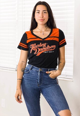 VINTAGE HARLEY DAVIDSON T-SHIRT LOGO 90S L 4.6