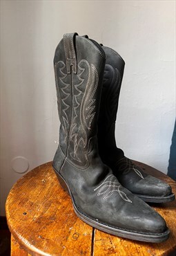 Vintage 1990s Cowboy Boots  in Black UK 8 EU 42