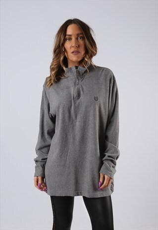 VINTAGE RALPH LAUREN CHAPS TOP JUMPER GREY UK 14 - 16 (ACU)