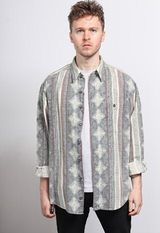 VINTAGE AZTEC PATTERNED SHIRT