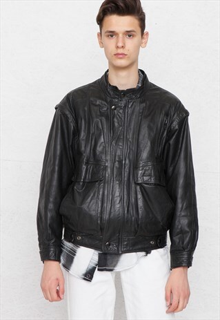 VINTAGE BLACK LEATHER JACKET