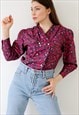 COLLARLESS 80S BLOUSE VINTAGE SHIRT FLORAL COTTAGE-CORE TWEE