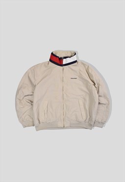 Vintage 90s Tommy Hilfiger Windbreaker Jacket in Cream