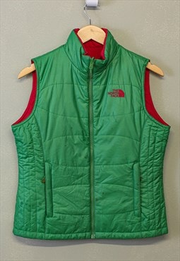 Vintage The North Face Reversible Gilet Green Pink Zip Up