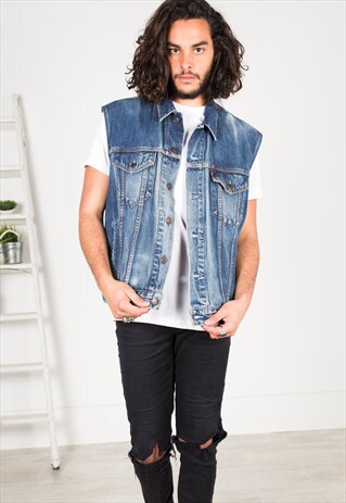 VINTAGE 80'S LEVI'S DENIM WAISTCOAT / S0081
