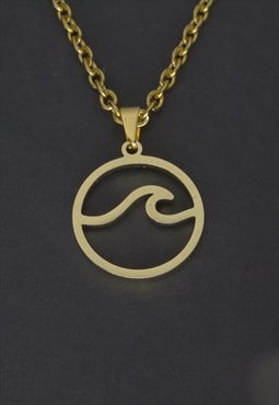 Wave Womens Necklace in gold rolo chains mens necklaces