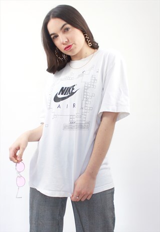 90'S RETRO WHITE SPELL-OUT OVERSIZED T-SHIRT