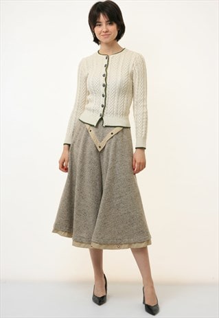 DIRNDL AUSTRIAN HIGH WAISTED 70 PERC WOOL A LINE SKIRT 2910