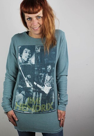 VINTAGE 90S UNISEX LONGLINE JIMI HENDRIX LONG SLEEVE TEE