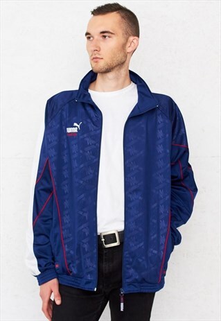 VINTAGE NAVY BLUE PUMA TRACK JACKET