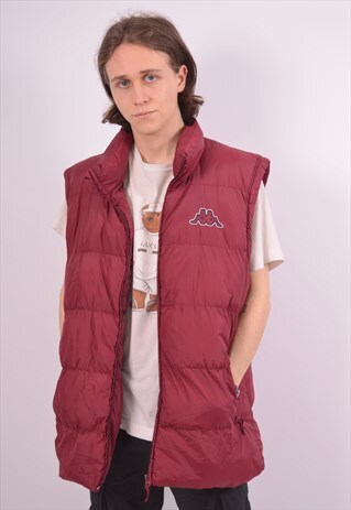 VINTAGE KAPPA PADDED GILET MAROON