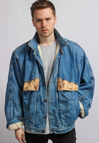 VINTAGE DENIM SHERPA JACKET