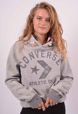 VINTAGE CONVERSE HOODIE JUMPER GREY