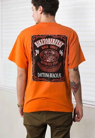 VINTAGE BIKER 2006 T-SHIRT LOGO 90S L 7.6