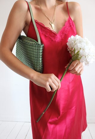 VINTAGE 90S RED SLIP DRESS