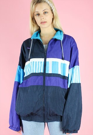 VINTAGE 90S DIOR JACKET WINDBREAKER Y2K BLUE PURPLE