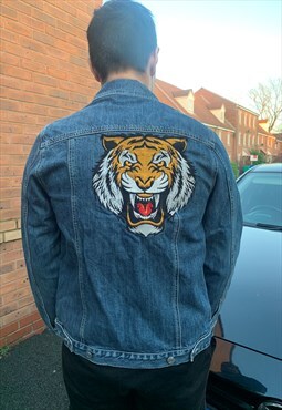 Vintage Reworked Embroidered Tiger Denim Jacket 