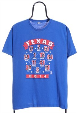 Retro MLB Texas Rangers Blue Graphic TShirt Womens