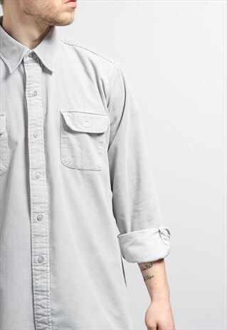 VINTAGE CORDUROY CORD SHIRT GREY