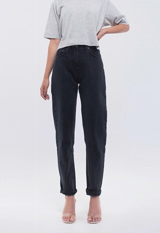 WOMEN JEANS MOM GRAY