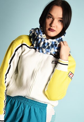 VINTAGE Y2K KNITTED BOBBLE SCARF IN MULTICOLOR