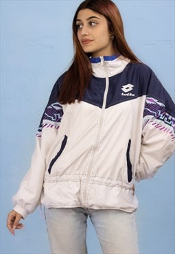 Vintage 90s Lotto Track Jacket in White M