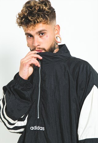 VINTAGE 90S 1/4 ZIP ADIDAS JACKET / S4541