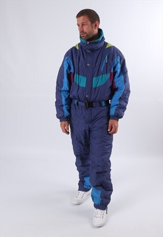 VINTAGE ETIREL FULL SKI SUIT SNOW L 42" 44" TALL FIT (A51X)