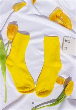 Sunshine Yellow Colour Block Socks