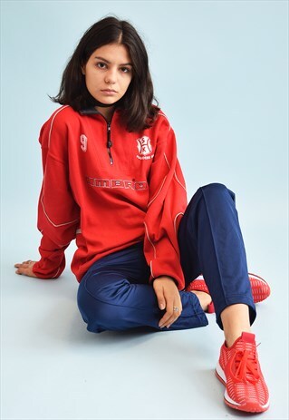 90'S RETRO UMBRO SPORTS VARSITY OVERSIZED SWEATSHIRT JUMPER