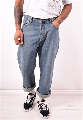 LEVI'S 501 MENS VINTAGE JEANS W36 L30 BLUE 90S