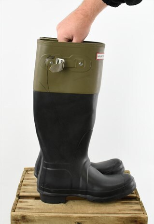 HUNTER BLACK/GREEN TWO TONE WELLIES