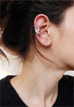Squid Ear Cuff Earrings Women Sterling Silver Earrings