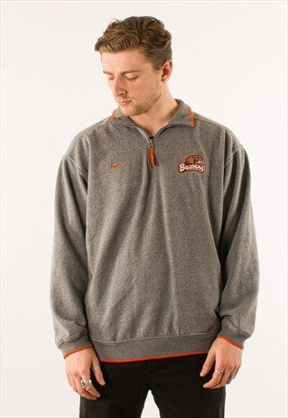 VINTAGE 90S NIKE BEAVERS QUARTER ZIP SWEATSHIRT LARGE