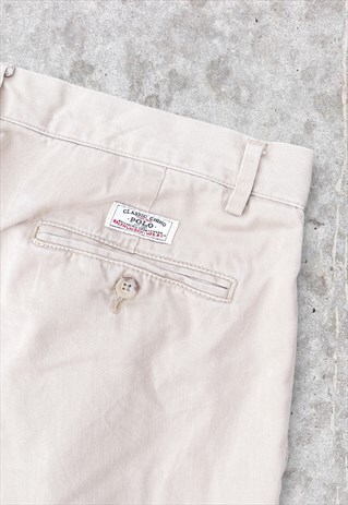 VINTAGE POLO RALPH LAUREN CHINO TROUSERS BEIGE W33 L30