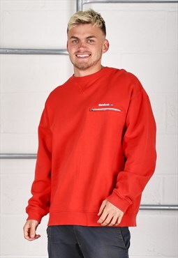 Vintage Reebok Sweatshirt in Red Pullover Jumper XL