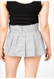 BLACK CHECK PLEATED HIGH WAIST SKATER A-LINE SHORT SKIRT