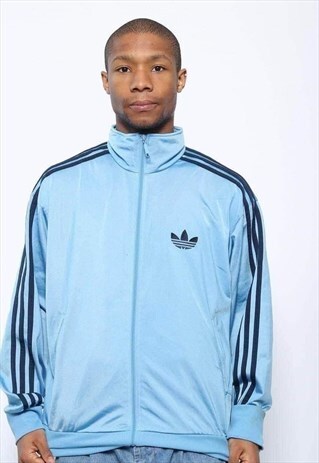 VINTAGE ADIDAS LOGO TRACK JACKET LIGHT BLUE