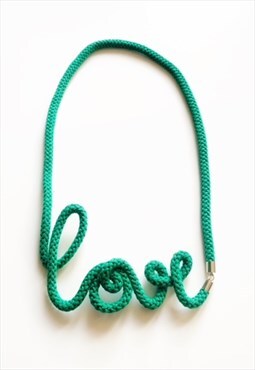 Handmade by Tinni Statement Cotton Love Necklace Emerald