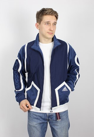 VINTAGE MENS ADIDAS ORIGINALS BIG LOGO TRACK TOP SUIT JACKET
