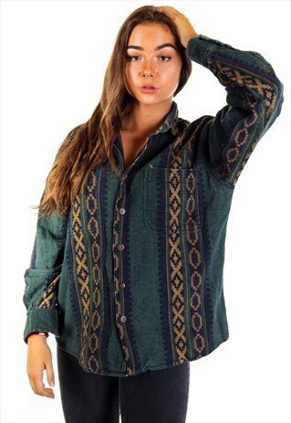 VINTAGE PATTERNED FLANNEL SHIRT S903