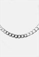 54 FLORAL 4MM 22" SILVER PLATED CURB NECKLACE CHAIN 