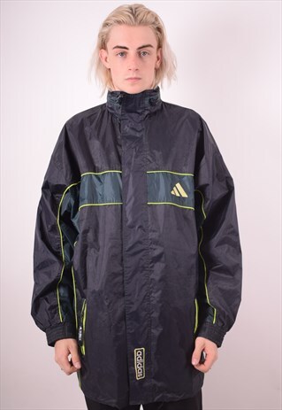 ADIDAS MENS VINTAGE RAIN JACKET XXL NAVY BLUE 90S