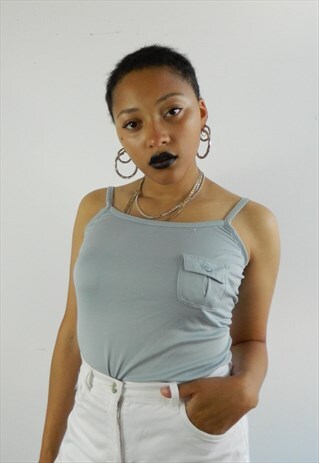 BLUE MINT CAMI Y2K PARTY TOP
