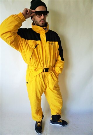 VINTAGE ONEPIECE SKIING SKI SUIT OVERALL JUMPSUIT JACKET