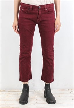 511 Denim Jeans Straight Trousers Regular Pants Burgundy