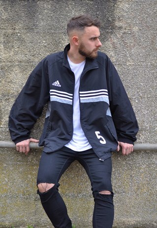 VINTAGE 90'S ADIDAS FOOTBALL WINDBREAKER TRACK JACKET