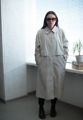VINTAGE 80'S BEIGE TRENCH COAT